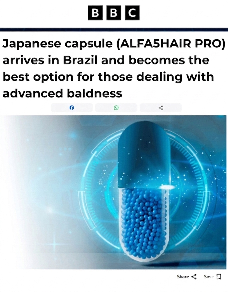 Print de matéria internacional sobre a tecnologia japonesa de calvície